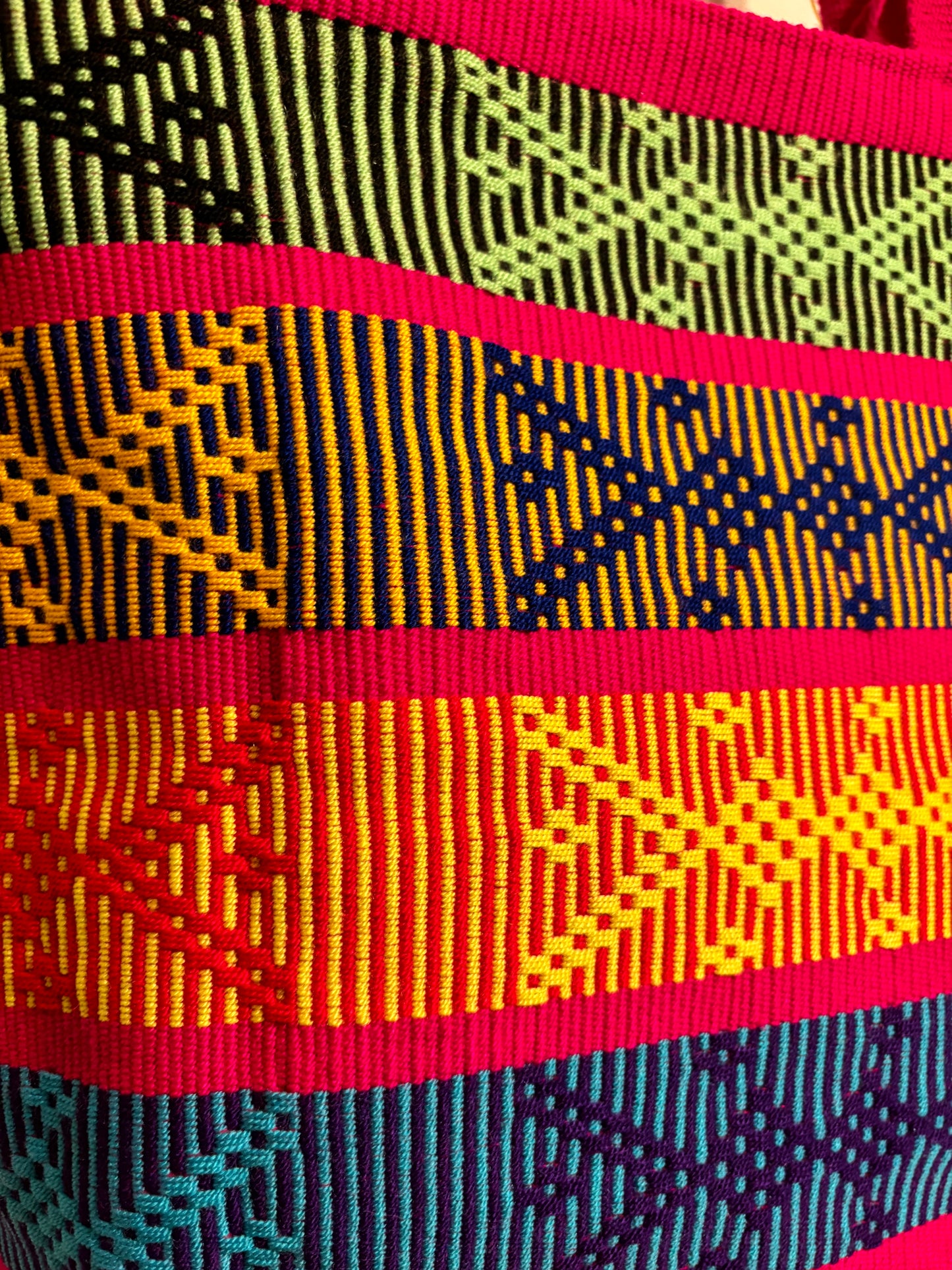 Extra Large Woven Multi-Colored Tote Bag