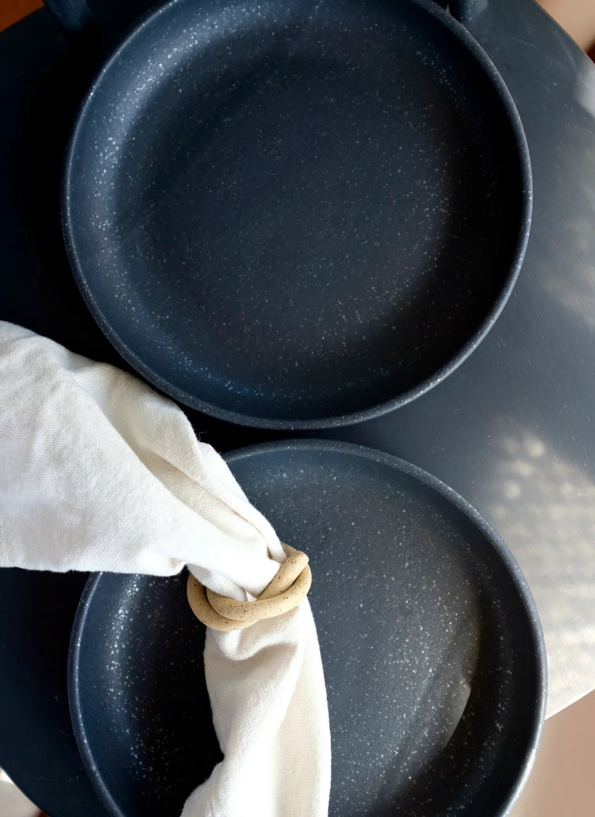 Satin Black Shallow Entree Bowl