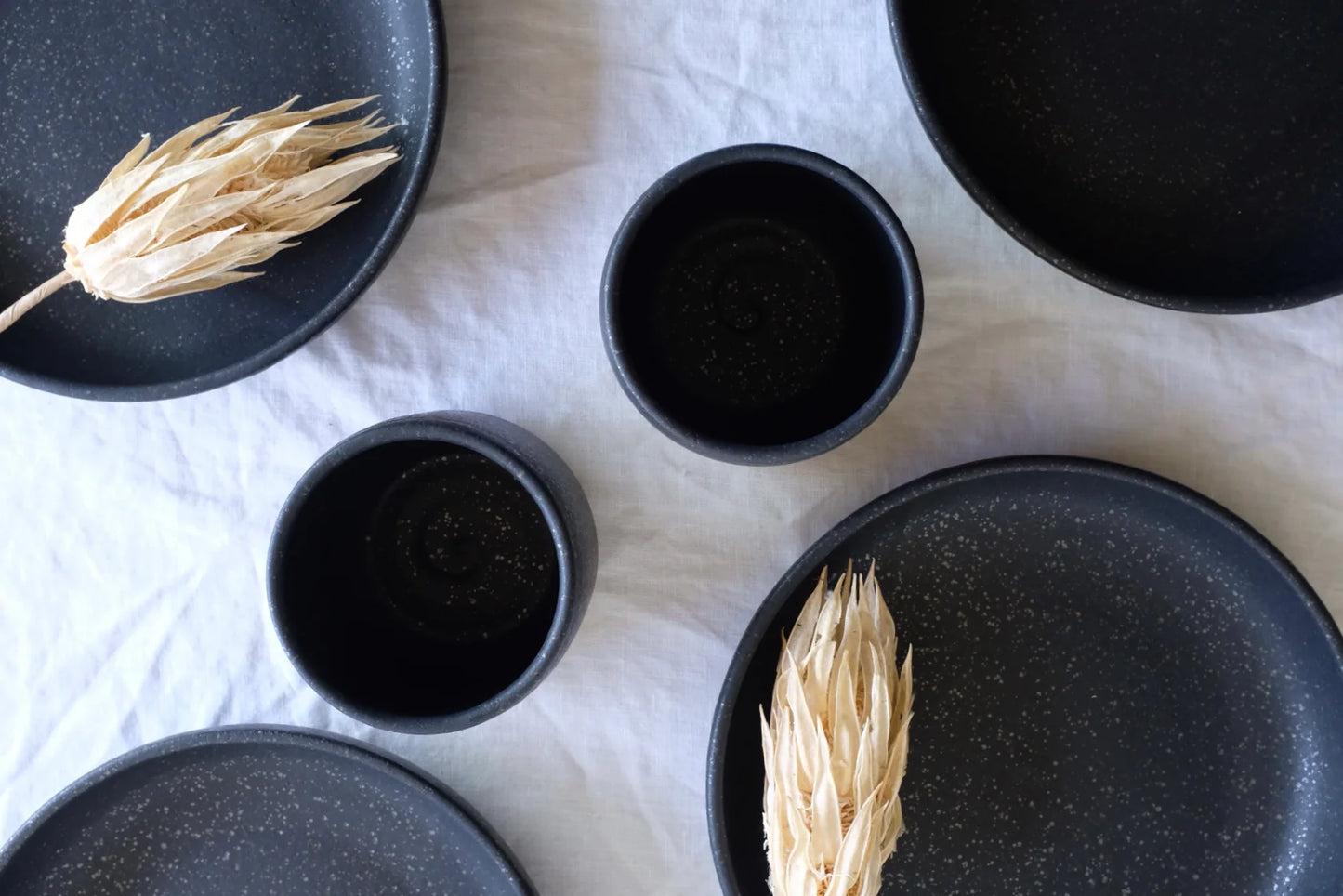 Satin Black Shallow Entree Bowl