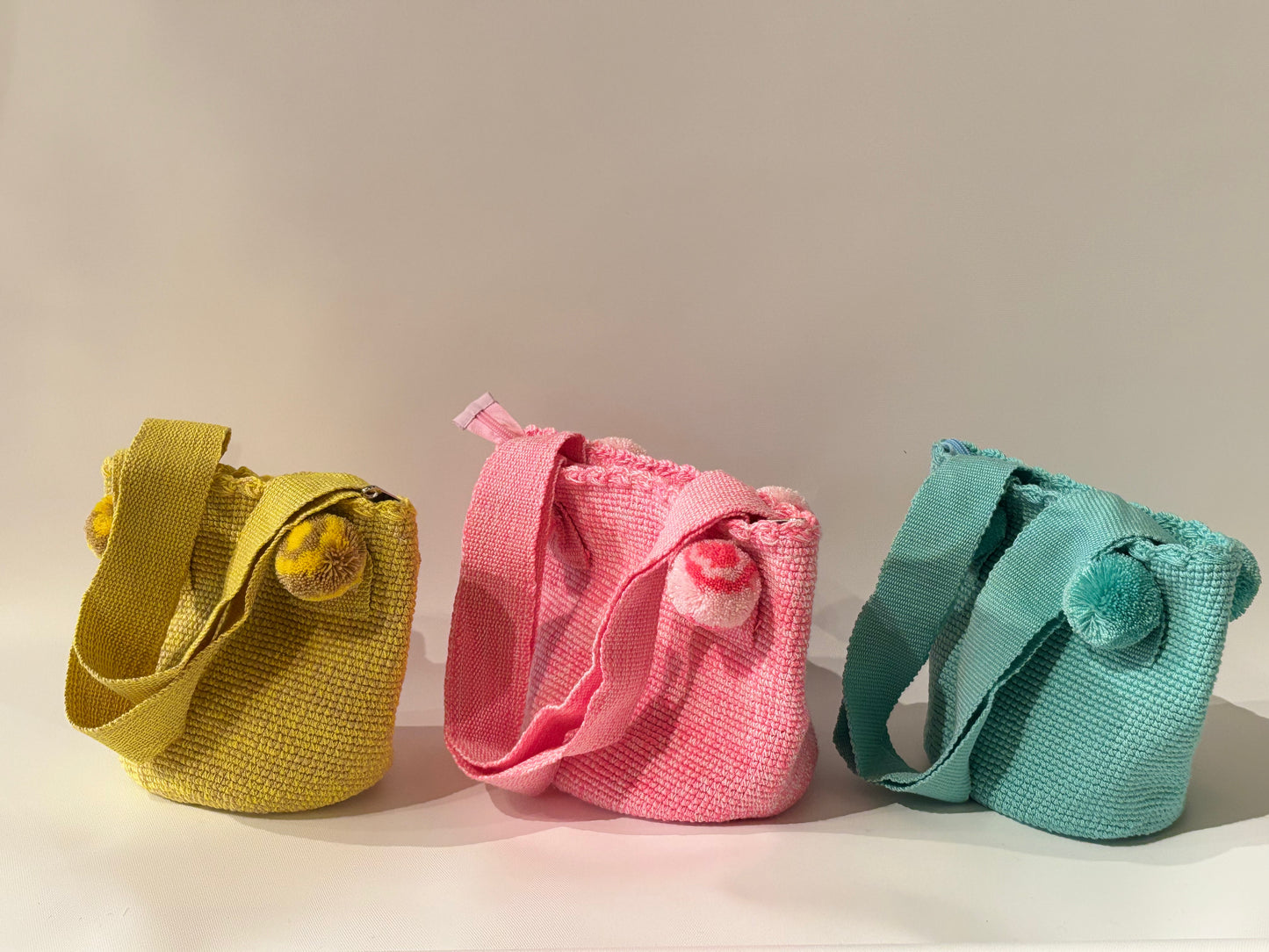 Pompom Sorbet Mini Bucket Bags