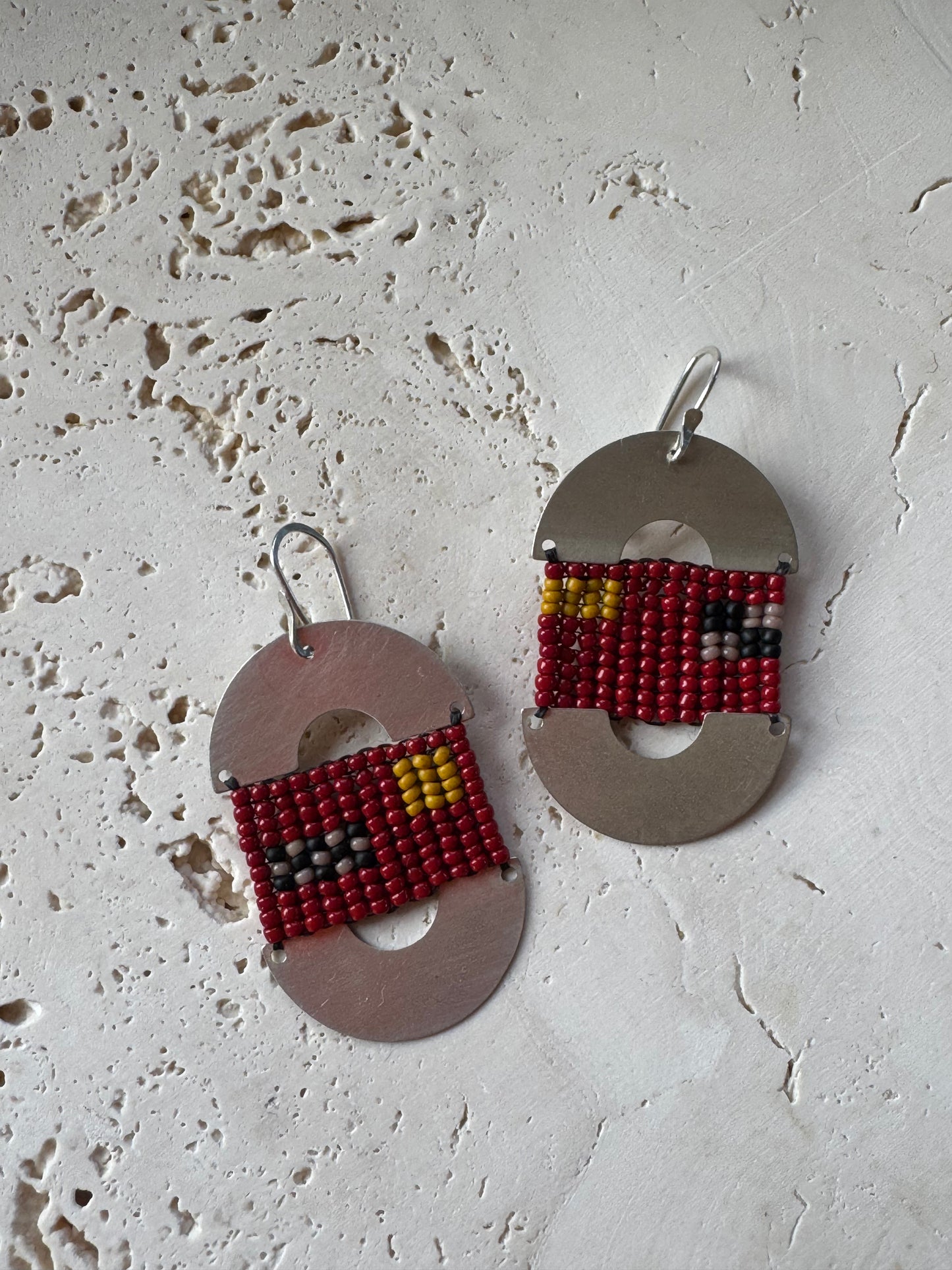 Silver Beaded Arch Earrings // Sterling Silver
