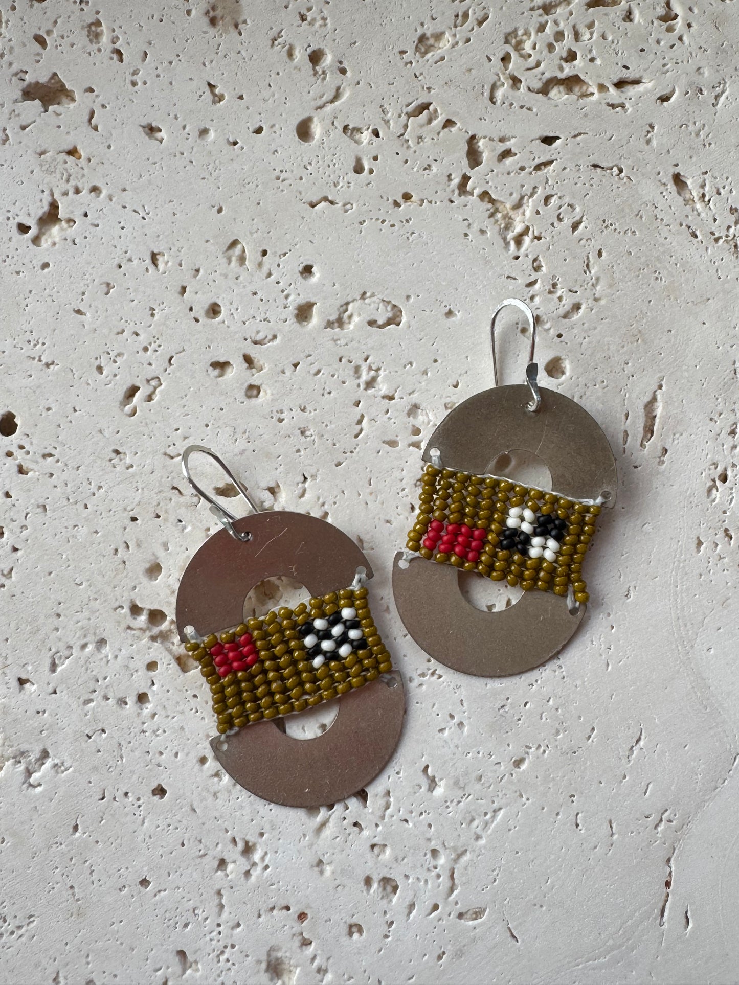 Silver Beaded Arch Earrings // Sterling Silver