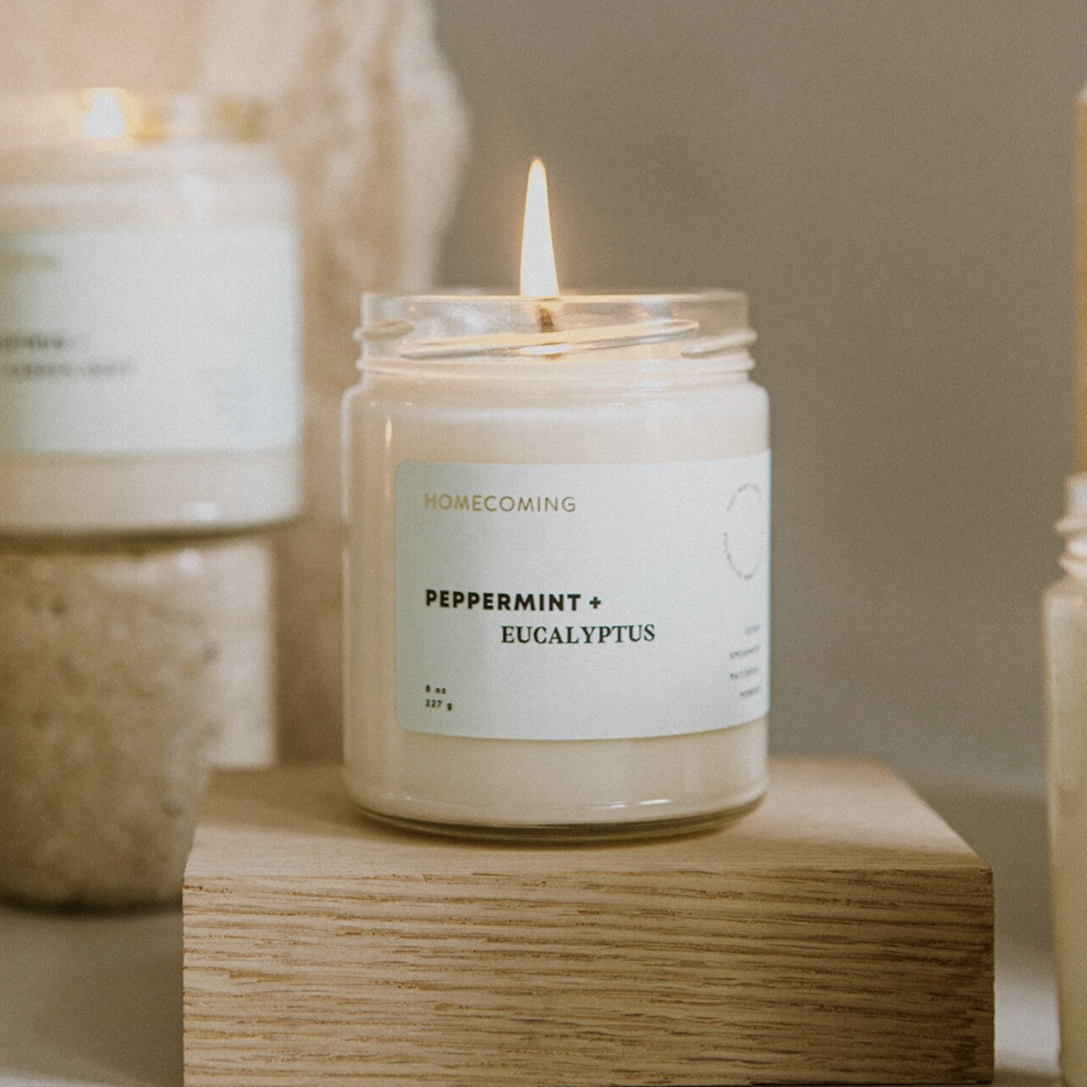 Peppermint + Eucalyptus - Soy Wax Candle