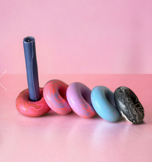 Swirl Donut Candlestick Holder