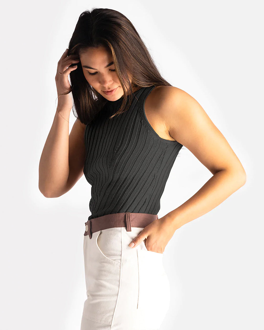 Charcoal Knit Tank