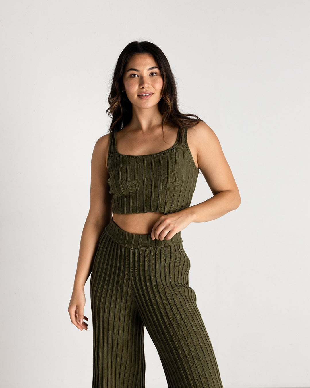 Olive Knit Tank | XS-3X