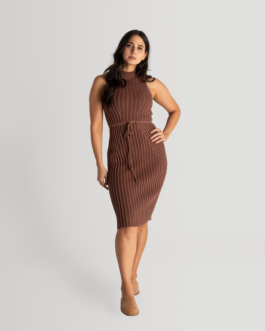 Maroon + Toffee Knit Two Tone Dress | XS-3X