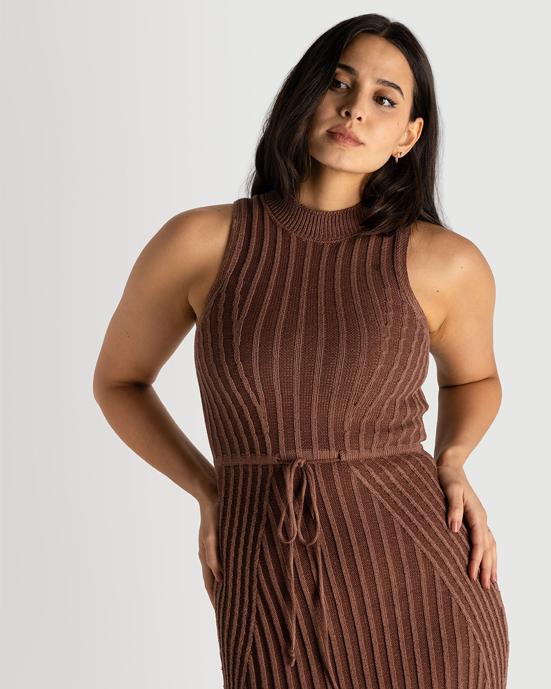 Maroon + Toffee Knit Two Tone Dress | XS-3X