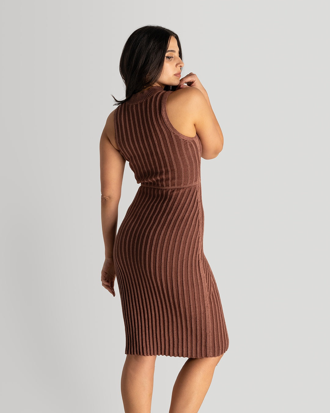 Maroon + Toffee Knit Two Tone Dress | XS-3X