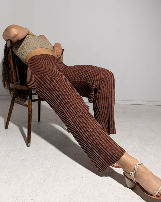 Two Tone Knit Pants | XS-3X
