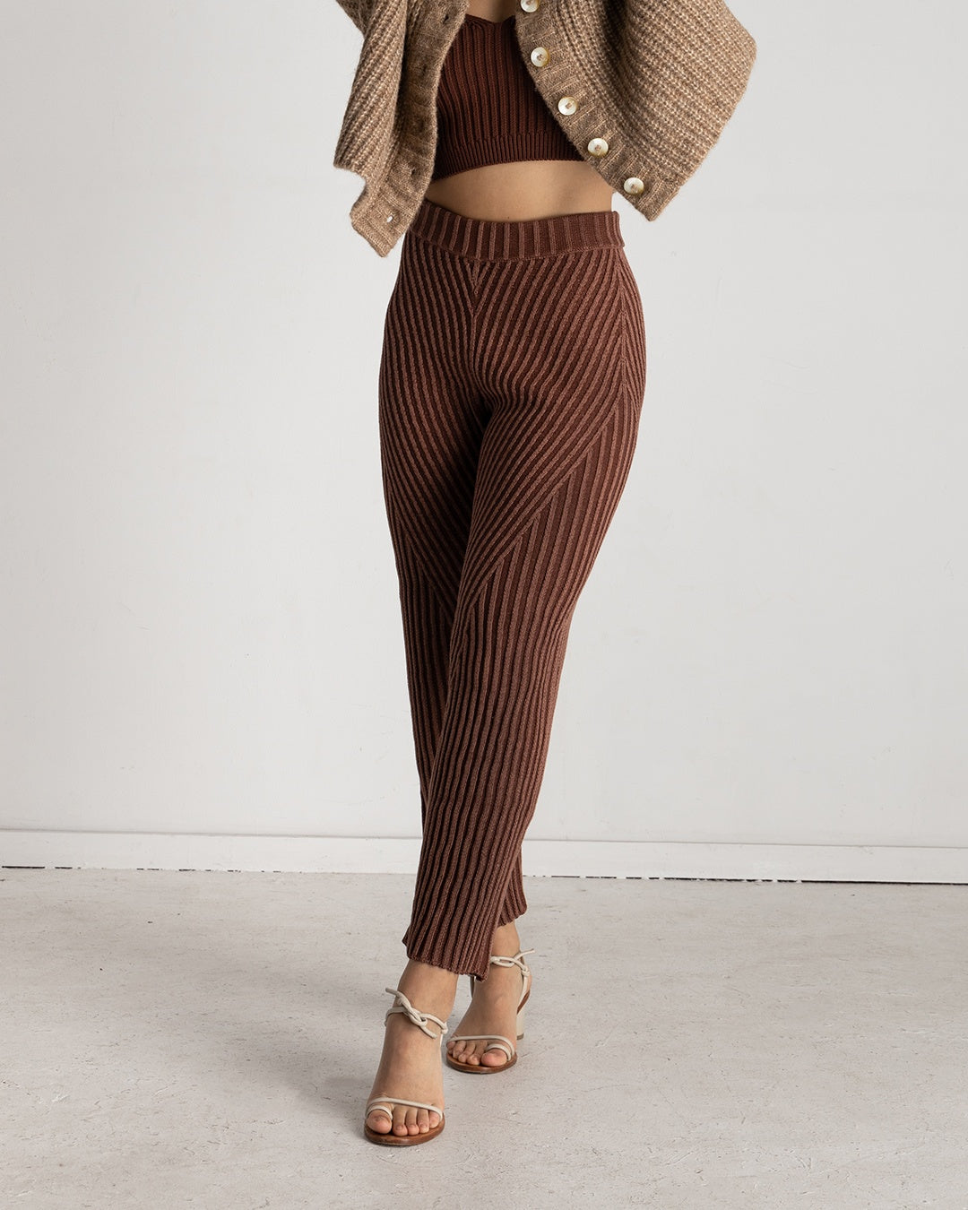 Two Tone Knit Pants | XS-3X