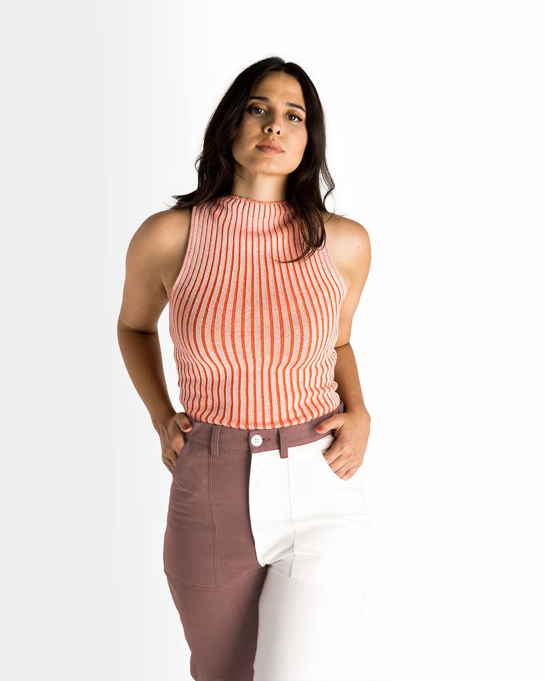 Tangerine Mock Neck