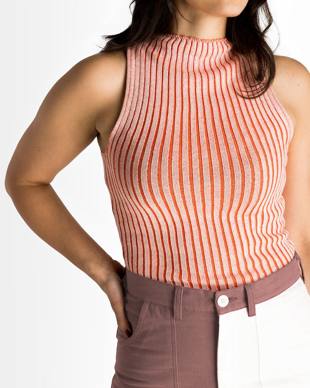 Tangerine Mock Neck