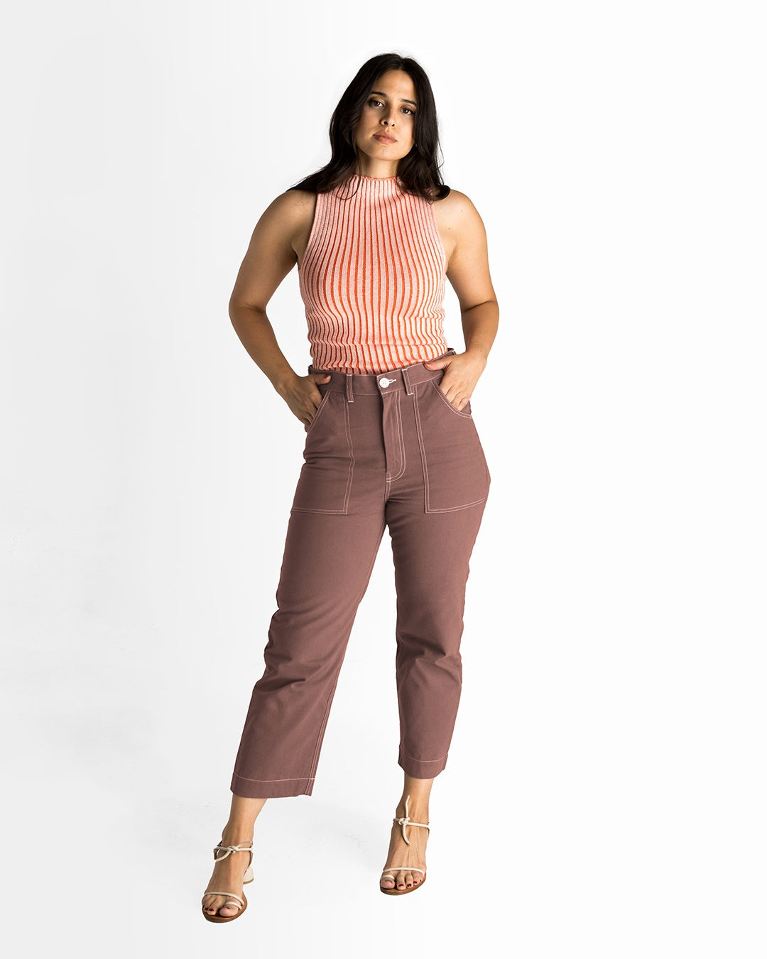 Tangerine Mock Neck