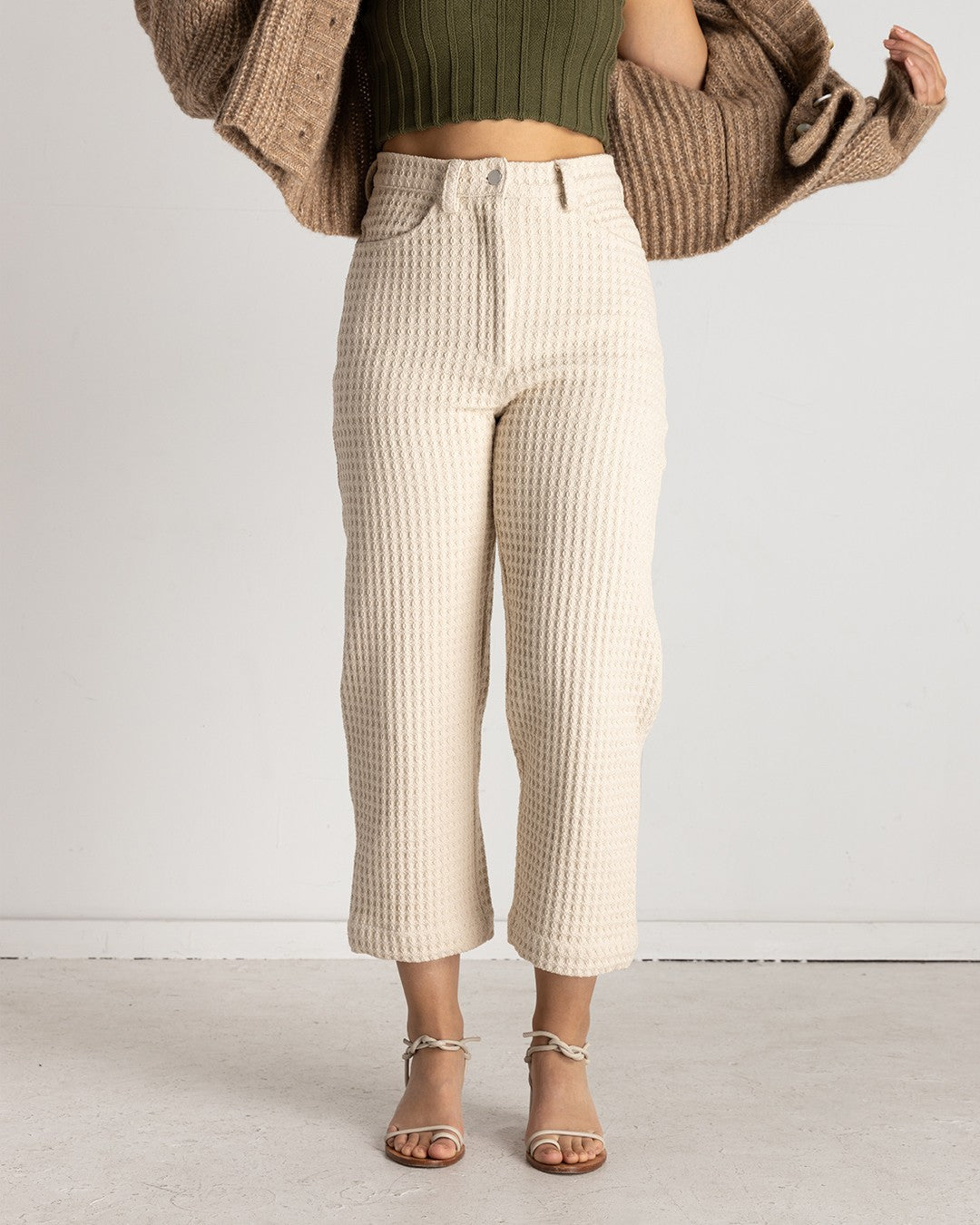 Wide Leg Pants | Natural Waffle | sizes 00-24