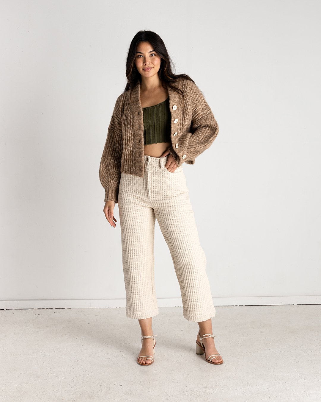Wide Leg Pants | Natural Waffle | sizes 00-24