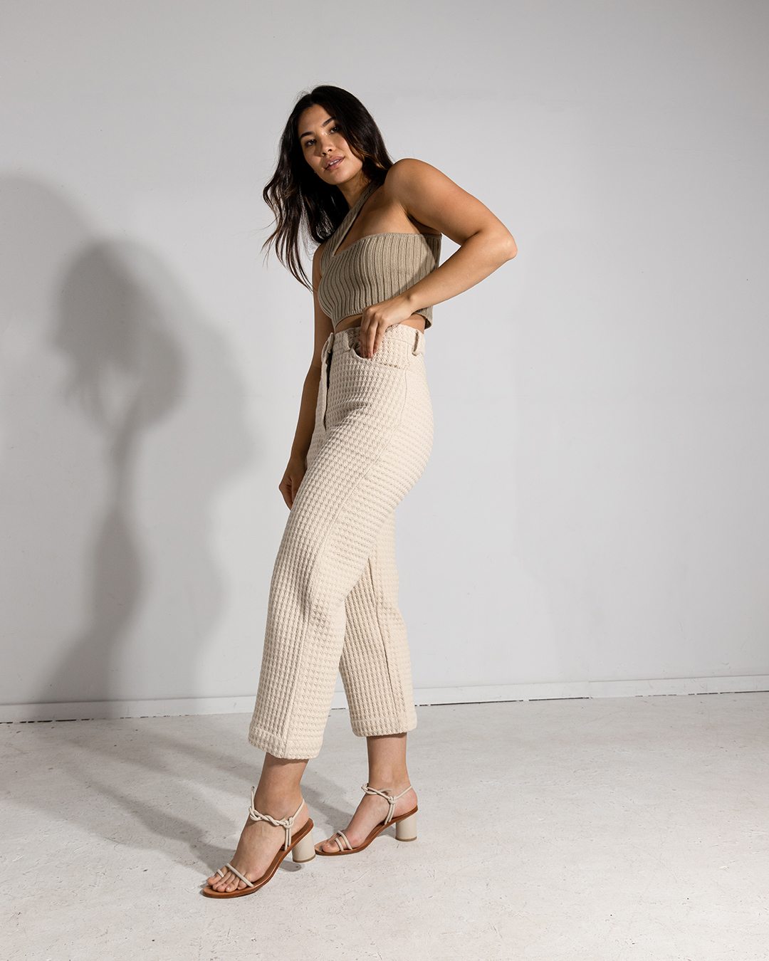 Wide Leg Pants | Natural Waffle | sizes 00-24