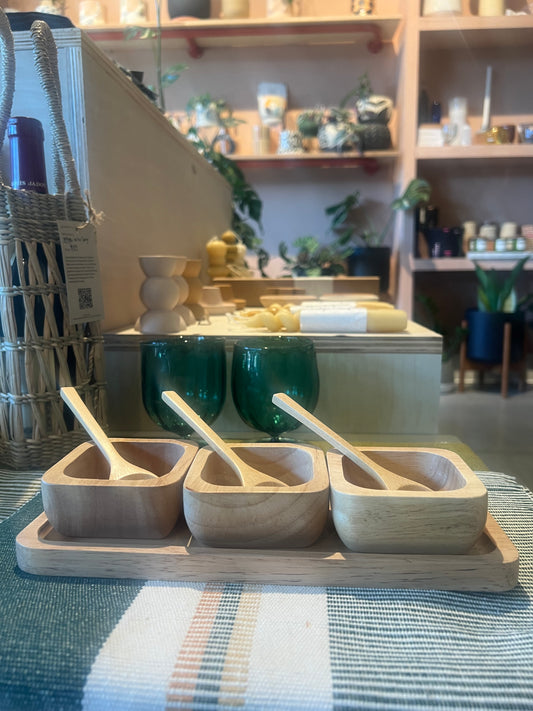 Rubberwood Sauce Bowl Set