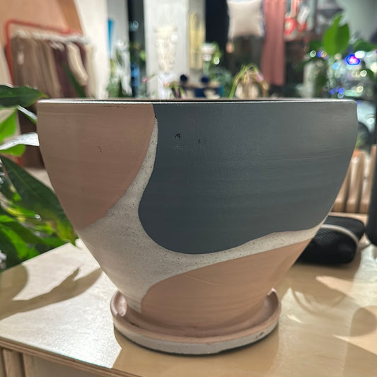 pink and blue pot