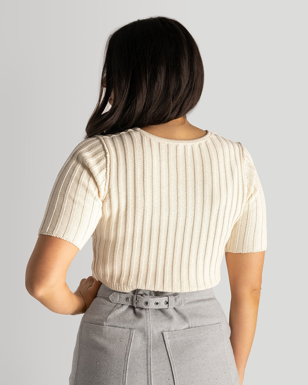 Cream Knit Shirt Reversible | XS-3X