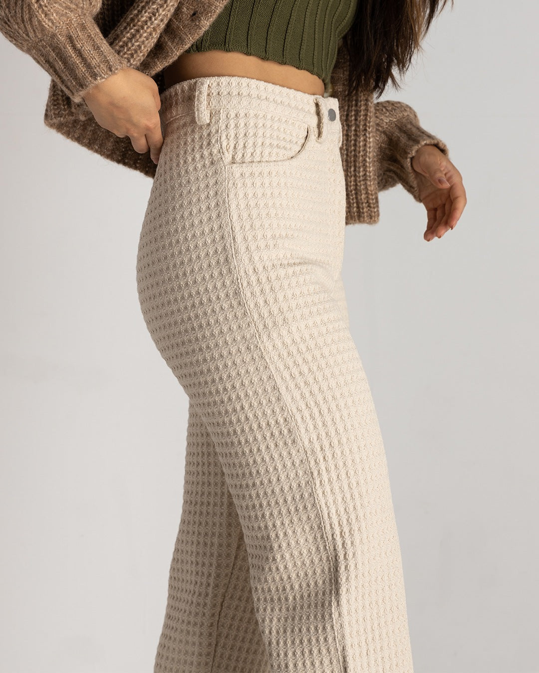 Wide Leg Pants | Natural Waffle | sizes 00-24