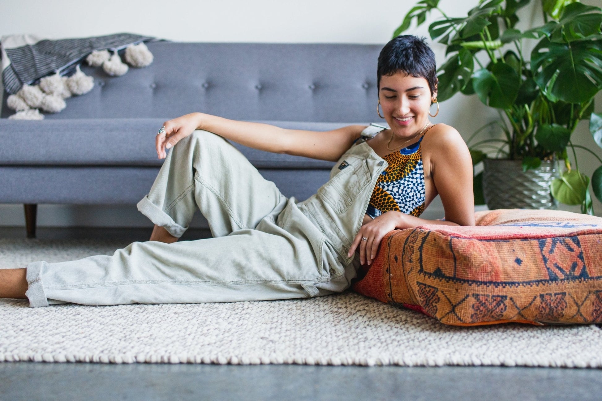 Rose Moroccan Floor Cushion - Modern Myth Decor