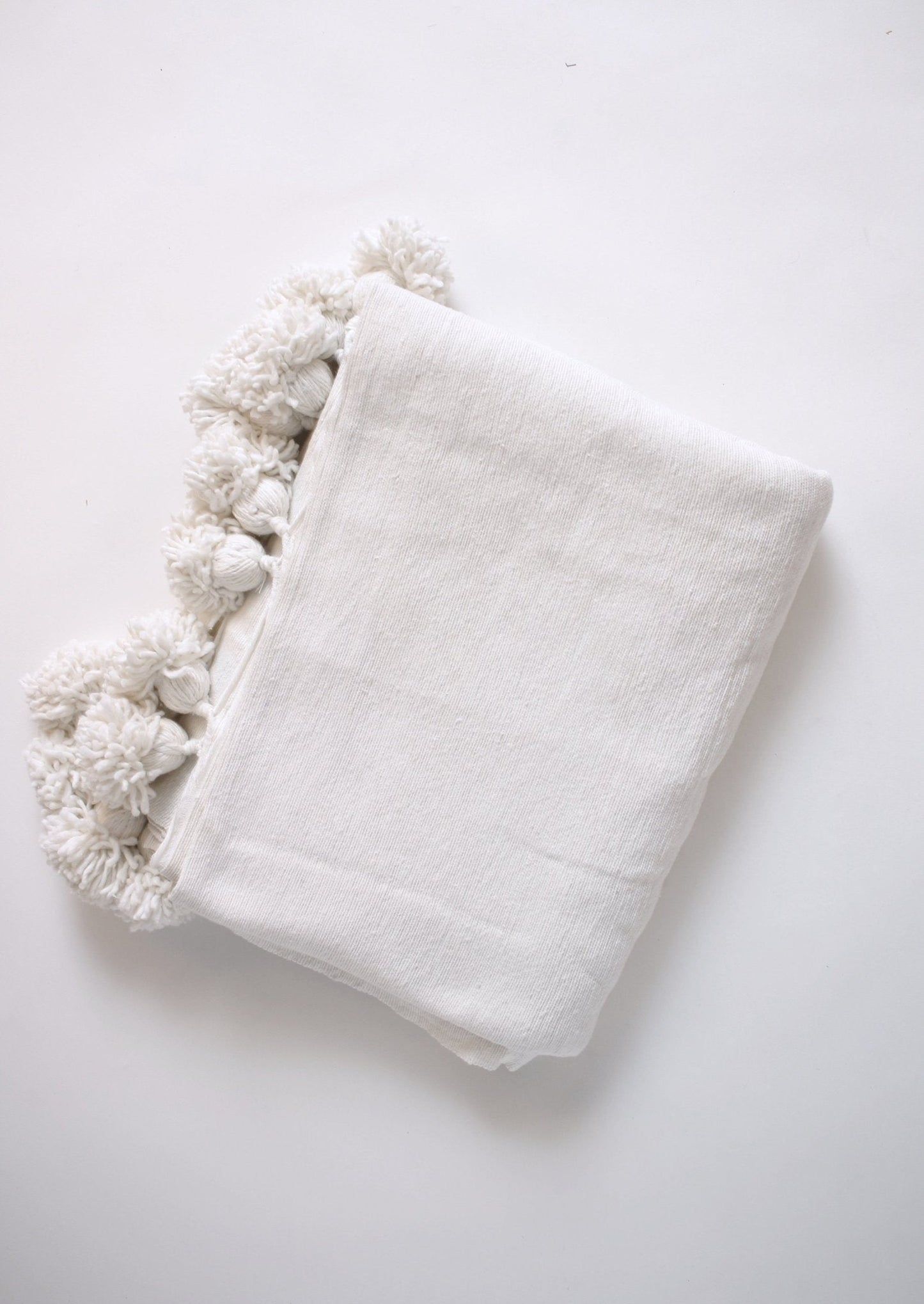 White Pom Pom Blanket - Modern Myth Decor